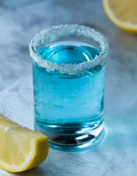 kamikaze shots with lemon wedges