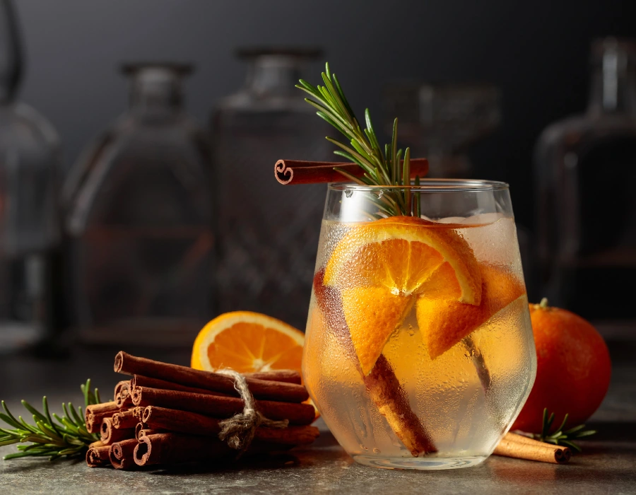 classic gin with fresh lime juice and tonic water