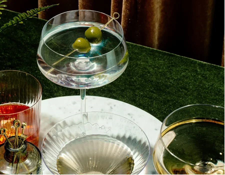 dirty gin martini made with sloe gin