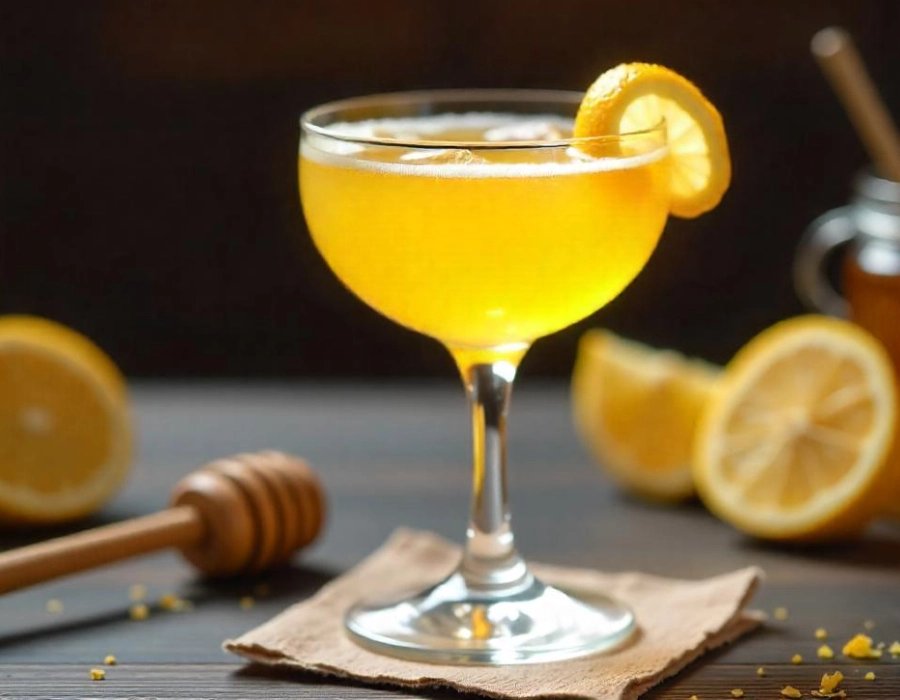 salted honey bee's knees in a glass