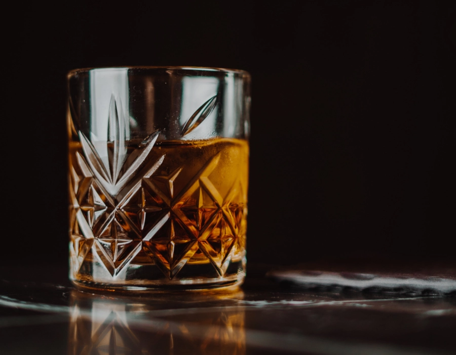 bourbon whiskey from new charred oak barrels