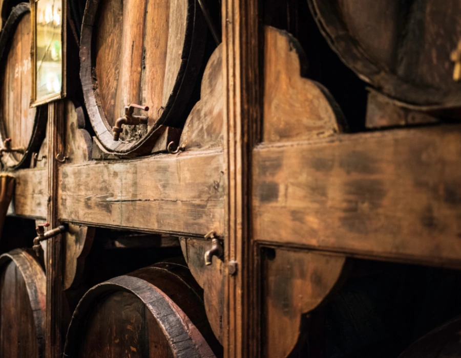 straight bourbon whiskey in casks