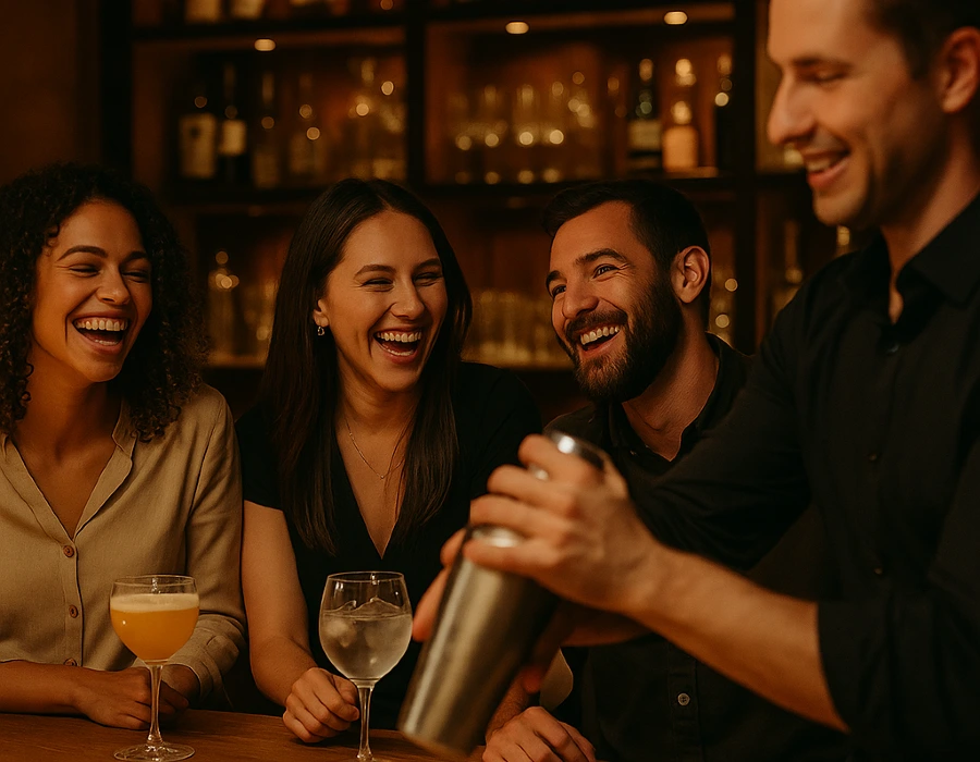 friends enjoying vodka cocktails