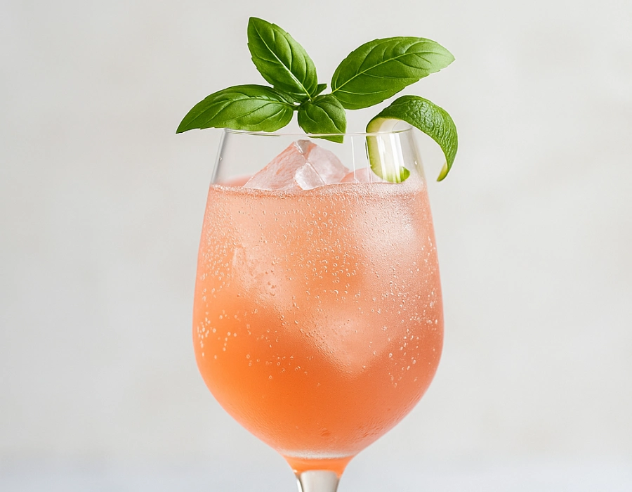 gin and grapefruit cocktail infused with basil