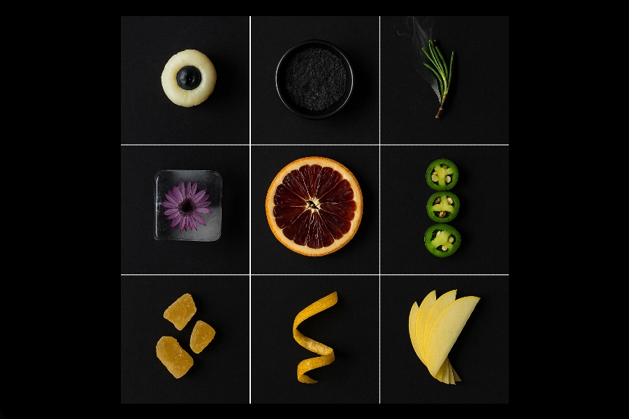 table of halloween garnish