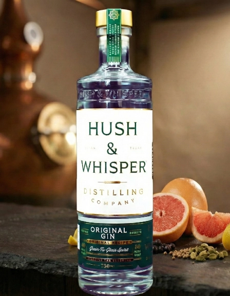 bottle of Hush and Whisper gin