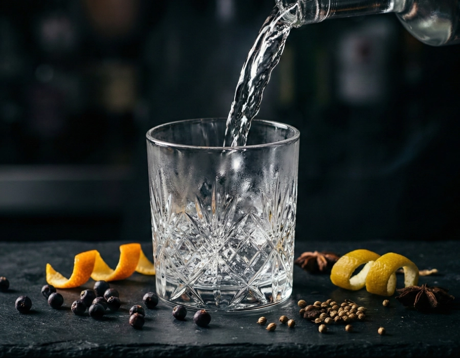 mixing gin with botanicals