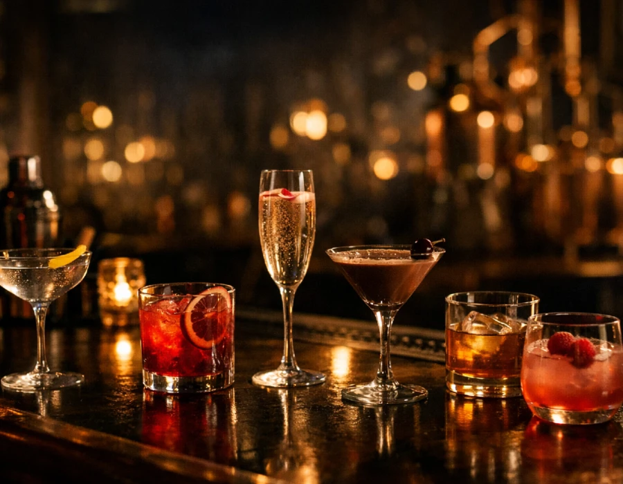 grapefruit juice cocktail, cognac cocktail, campari,