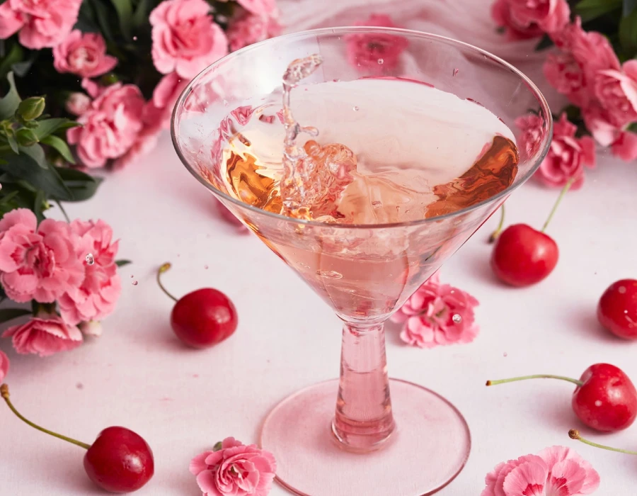 raspberry and rose petals