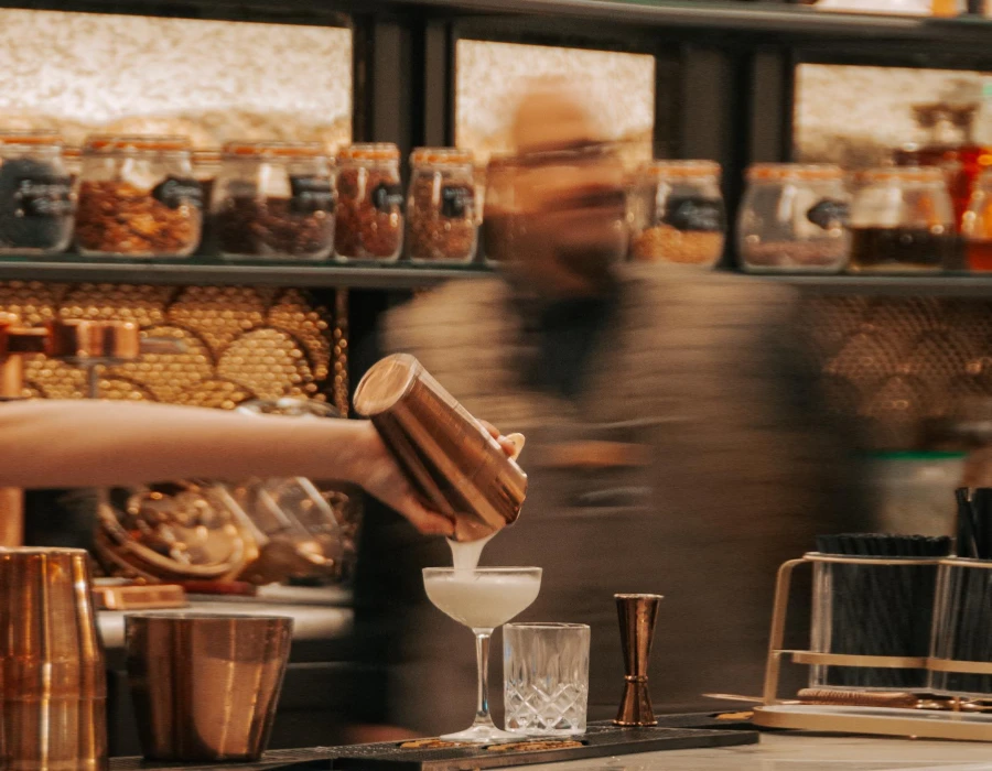 cocktail being poured