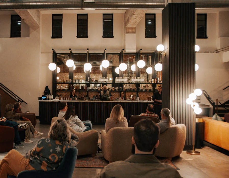 hush and whisper bar at night
