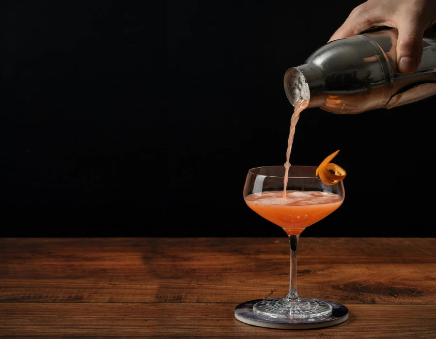 pouring grey goose martini