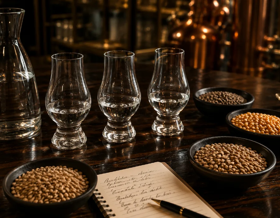 vodka tasting setup