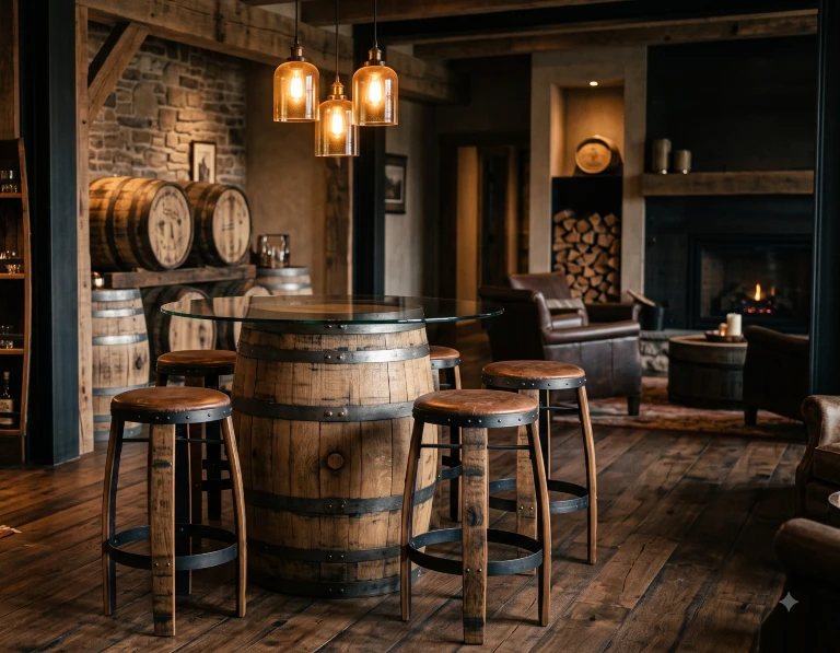 Whiskey Barrel Furniture and Decor Distillery Style