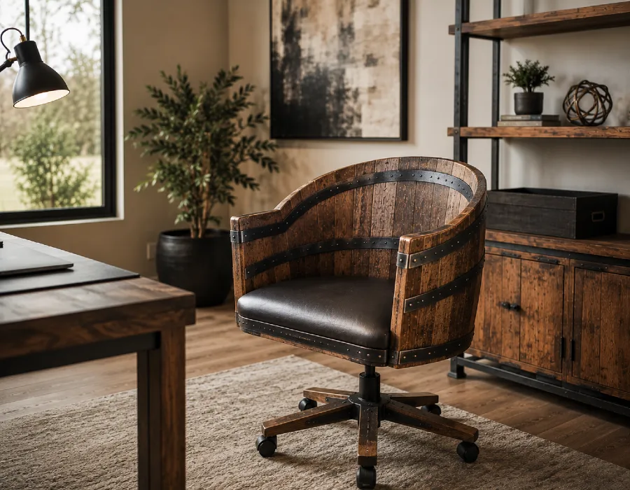 whiskey barrel office chair
